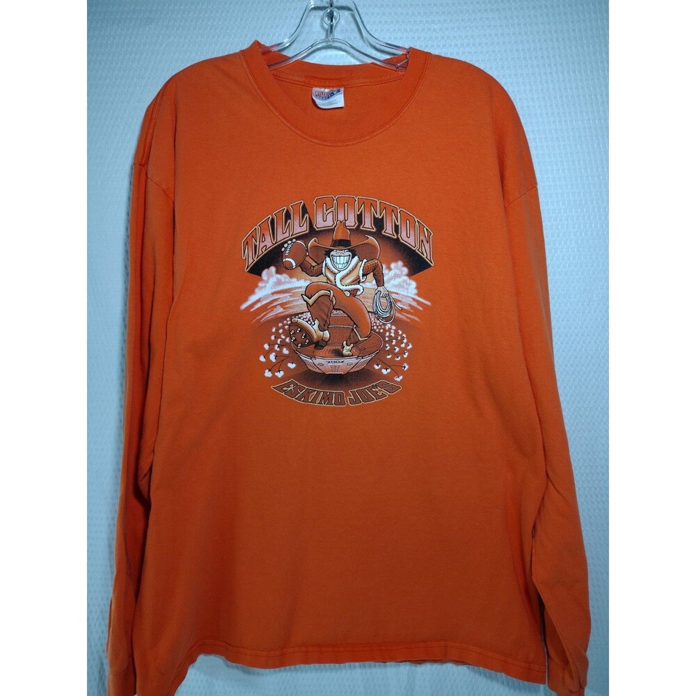 Eskimo Joe's Tall Cotton Club 2004 Long Sleeve Men's XL Orange T-Shirt Football